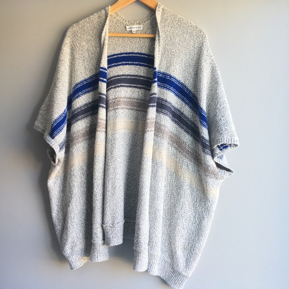 Aritzia Community gray sweater cardigan cape - XXS